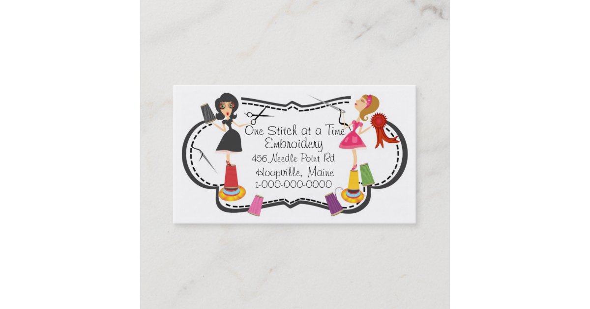 Embroidery Business Business Card Zazzle