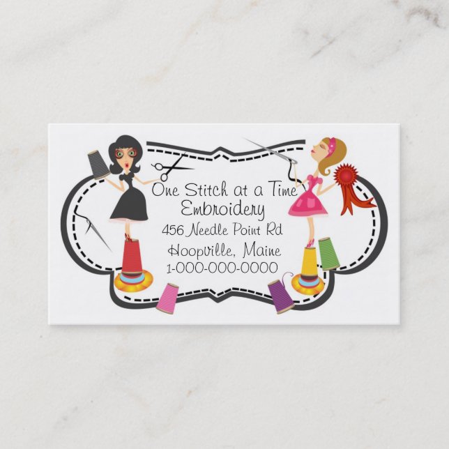 Embroidery Business Business Card (Front)