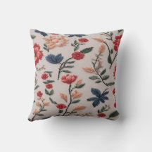 Embroidery Delicate flowers on a beige background