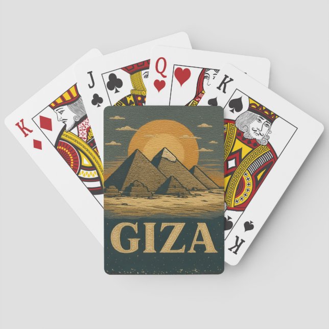 Embroidery Egyptian Pyramids of Giza Great Pyramid Poker Cards (Back)