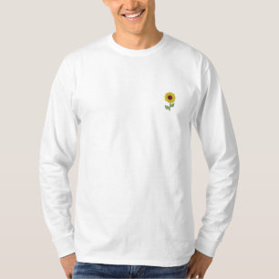 	embroidery embroidered sunflower  long sleeve T-Shirt
