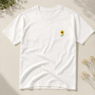 	embroidery embroidered sunflower  T-Shirt