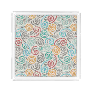 Embroidery fancy rumpled paper acrylic tray