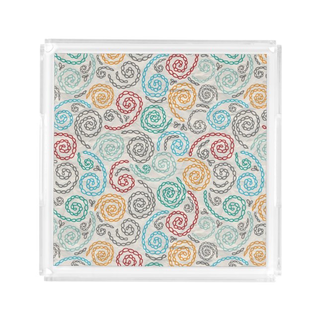 Embroidery fancy rumpled paper acrylic tray (Front)