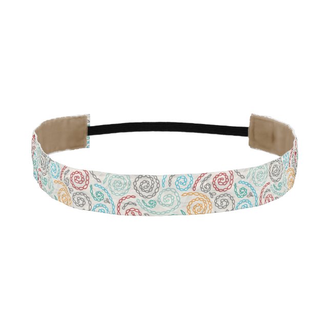 Embroidery fancy rumpled paper athletic headband (Front)