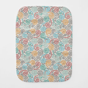 Embroidery fancy rumpled paper baby burp cloth