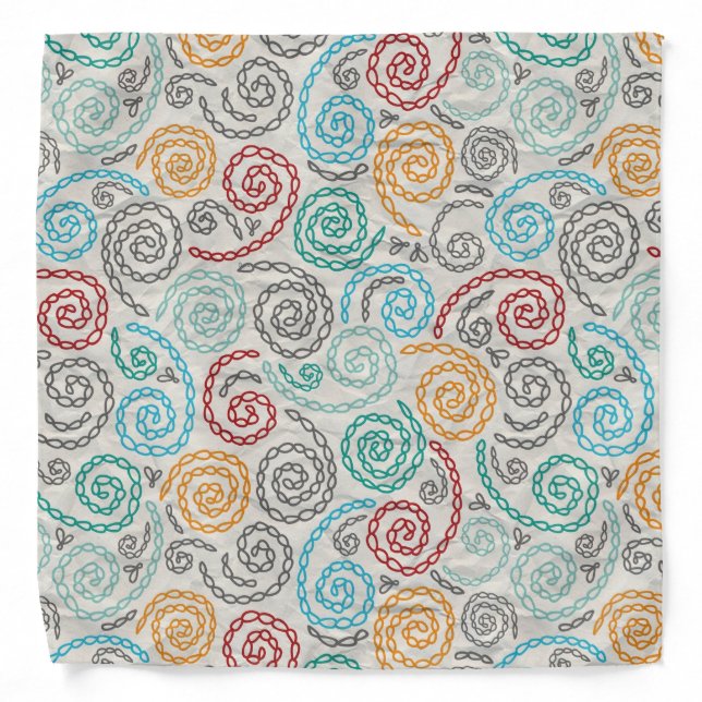 Embroidery fancy rumpled paper bandana (Front)