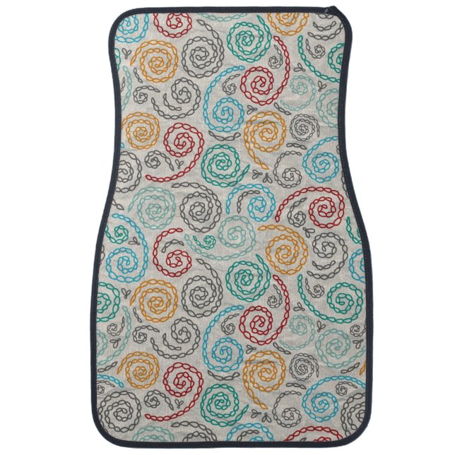 Embroidery fancy rumpled paper car mat (Front)