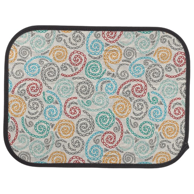 Embroidery fancy rumpled paper car mat (Rear)