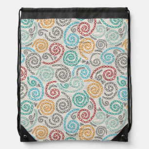 Embroidery fancy rumpled paper drawstring bag