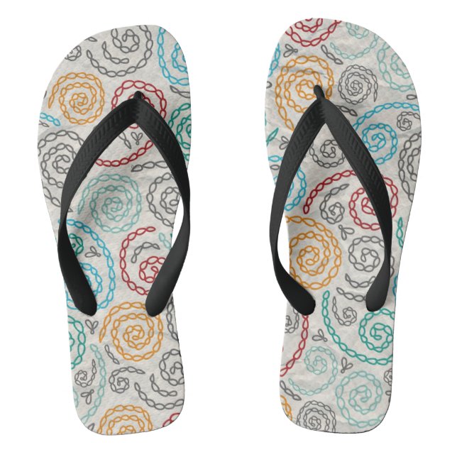 Embroidery fancy rumpled paper flip flops (Footbed)