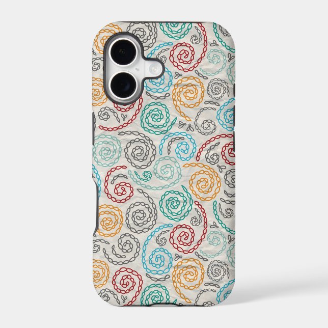 Embroidery fancy rumpled paper iphone case (Back)