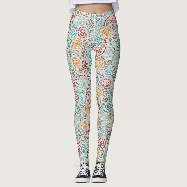 Embroidery fancy rumpled paper leggings (Front)