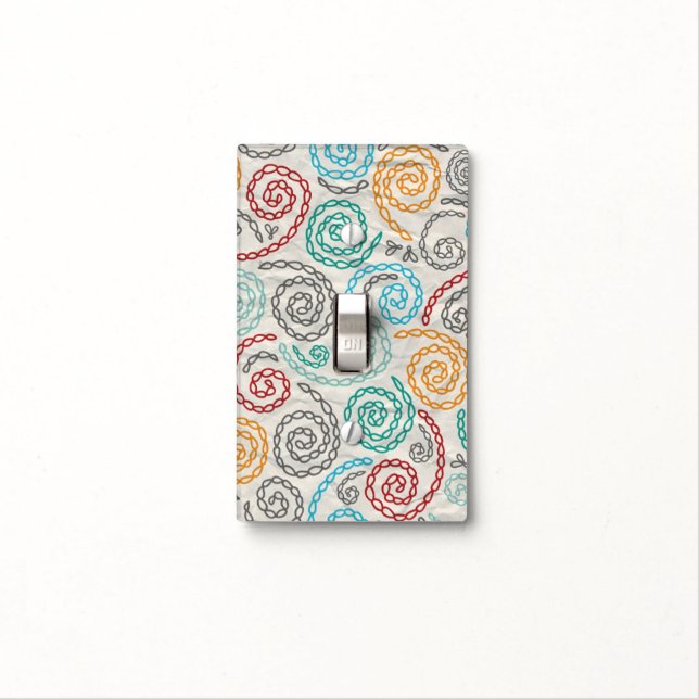 Embroidery fancy rumpled paper light switch cover (In Situ)