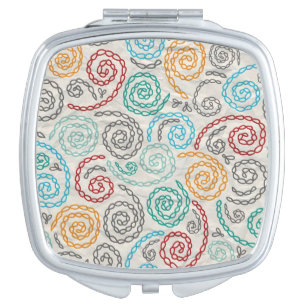 Embroidery fancy rumpled paper mirror for makeup