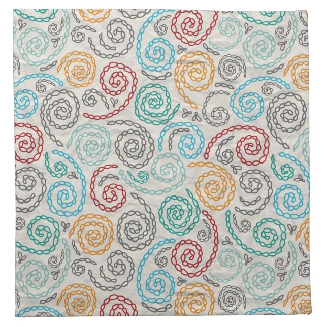 Embroidery fancy rumpled paper napkin (Front)