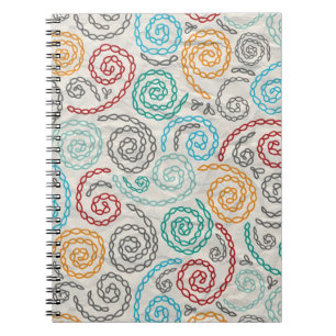 Embroidery fancy rumpled paper notebook