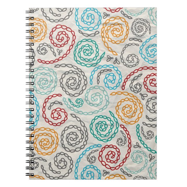 Embroidery fancy rumpled paper notebook (Front)