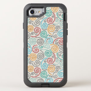 Embroidery fancy rumpled paper OtterBox defender iPhone SE/8/7 case