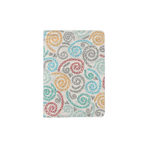 Embroidery fancy rumpled paper passport holder