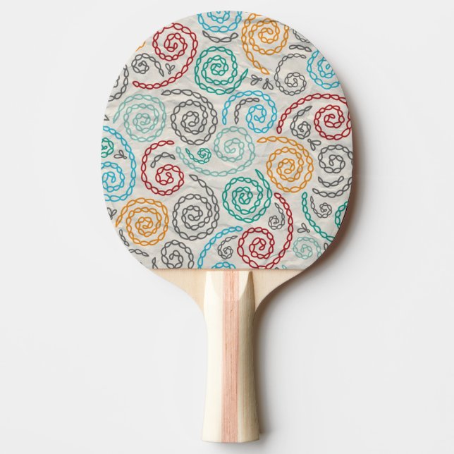 Embroidery fancy rumpled paper Ping-Pong paddle (Front)