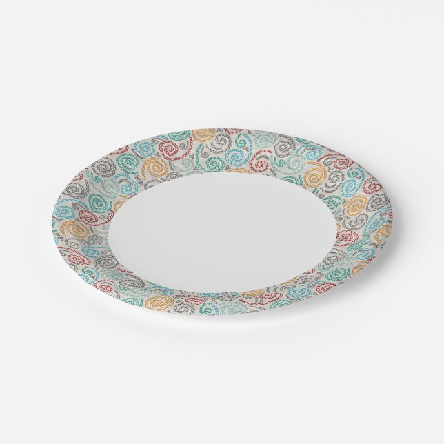 Embroidery fancy rumpled paper plates (Angled)