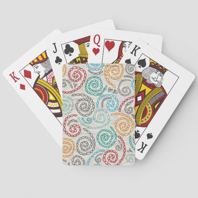 Embroidery fancy rumpled paper poker cards (Back)