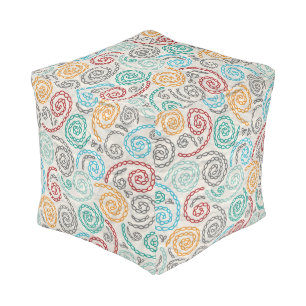 Embroidery fancy rumpled paper pouf