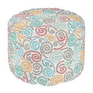 Embroidery fancy rumpled paper pouf