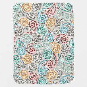 Embroidery fancy rumpled paper swaddle blanket