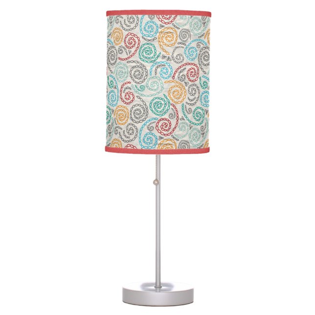 Embroidery fancy rumpled paper table lamp (Front)