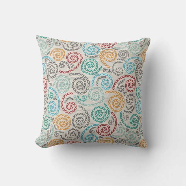 Embroidery fancy rumpled paper throw pillow (Front)