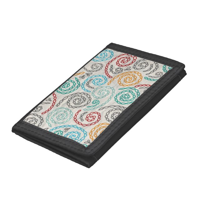 Embroidery fancy rumpled paper trifold wallet (Bottom)