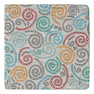 Embroidery fancy rumpled paper trivet
