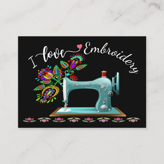 Embroidery - Fashion - Seamstress Business Card (Front)