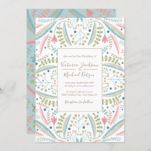 Embroidery Floral Wedding invitations