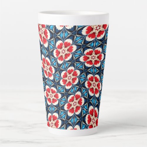 Embroidery Flower Patterns Latte Mug
