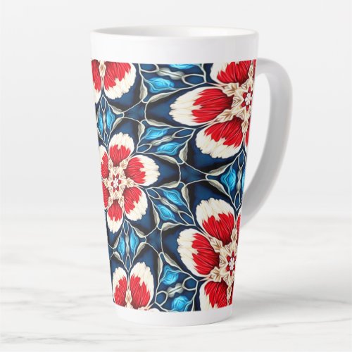 Embroidery Flower Patterns Latte Mug