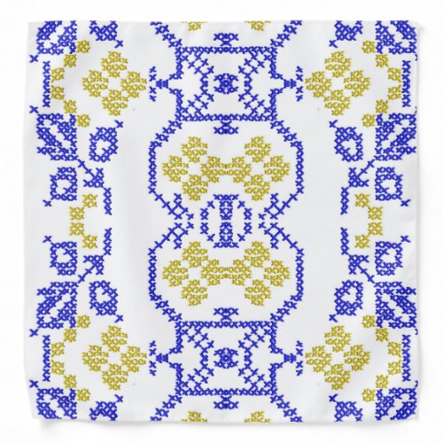 embroidery folk cross in Ukrainian colors Bandana
