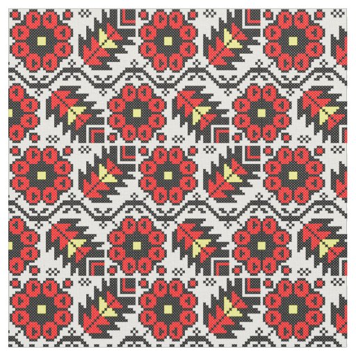 Embroidery Folklore Art cross-stitch floral flower Fabric