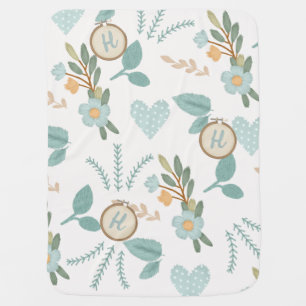 Embroidery Hoop Monogram Baby Blanket