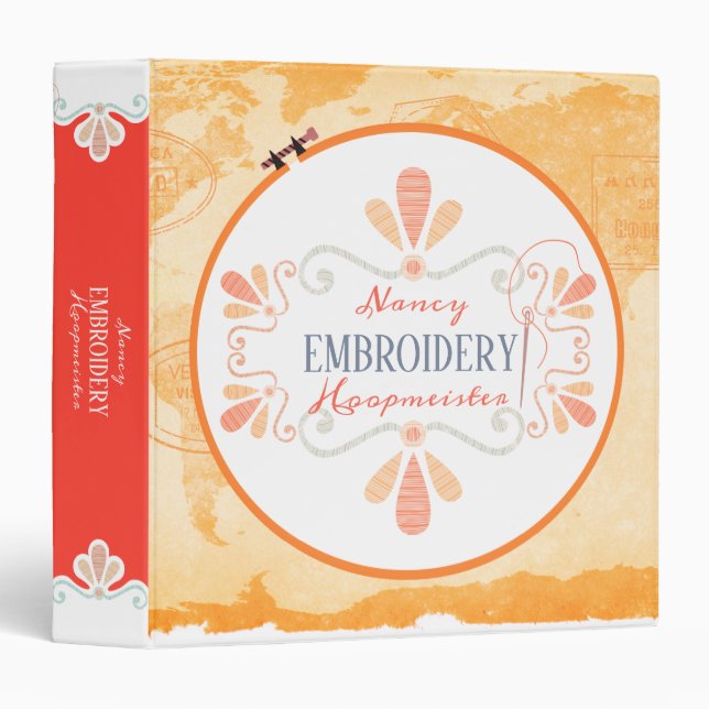 Embroidery hoop sewing crafts pattern binder (Front/Spine)