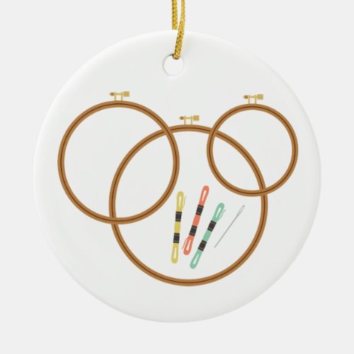 Embroidery Hoops Ceramic Ornament