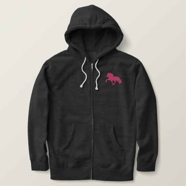 Embroidery  Icelandic ~ Pink Embroidered Hoodie (Design Front)