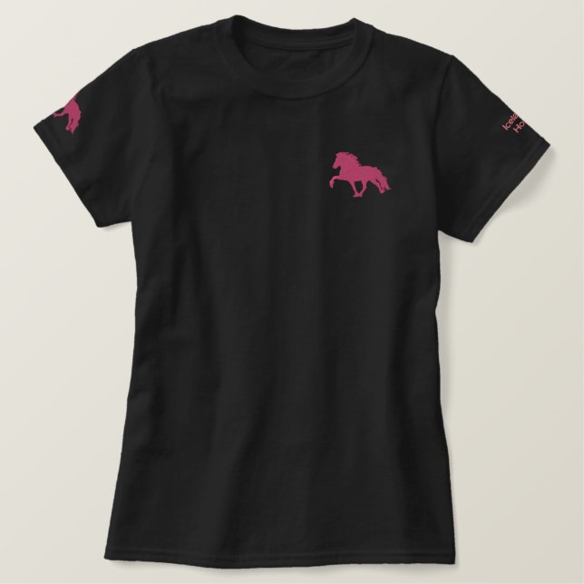 Embroidery  Icelandic ~ Pink Embroidered Shirt (Design Front)
