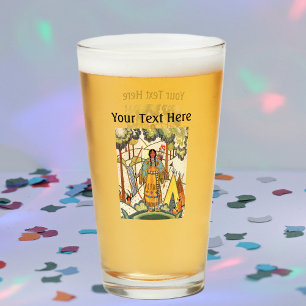 Embroidery Look Native American Woods Tepee Glass