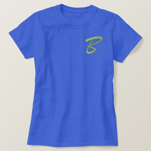 Embroidery Monogram Letter B Initial Embroidered Shirt (Design Front)