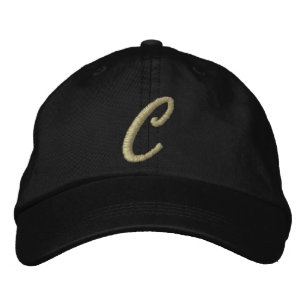 Embroidery Monogram Letter C Initial Embroidered Baseball Cap