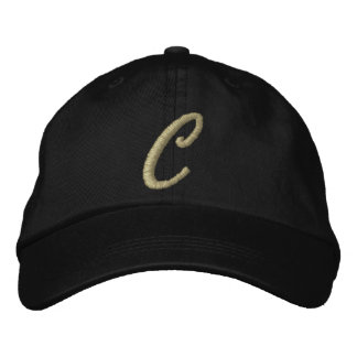 Embroidery Monogram Letter C Initial Embroidered Baseball Cap