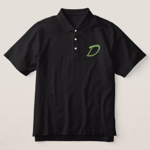 Embroidery Monogram Letter D Initial Embroidered Polo Shirt